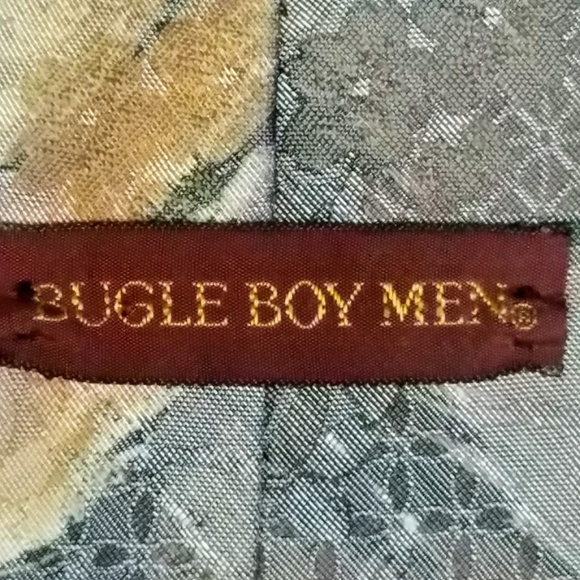 Men's Vintage 80's Bugle Boy Men Silk Tie - Picture 5 of 5